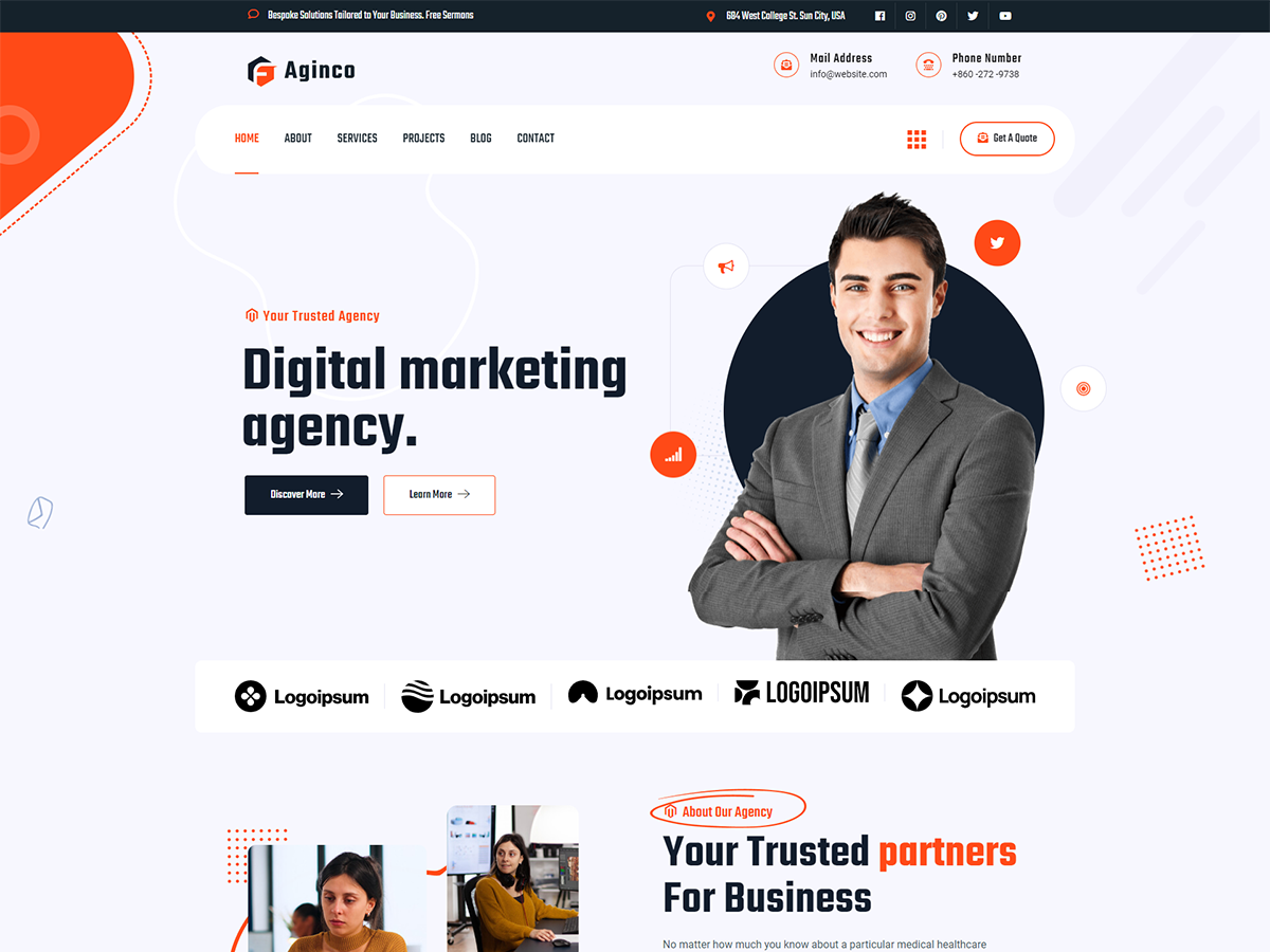 Aginco - Digital Agency & Marketing WordPress Theme