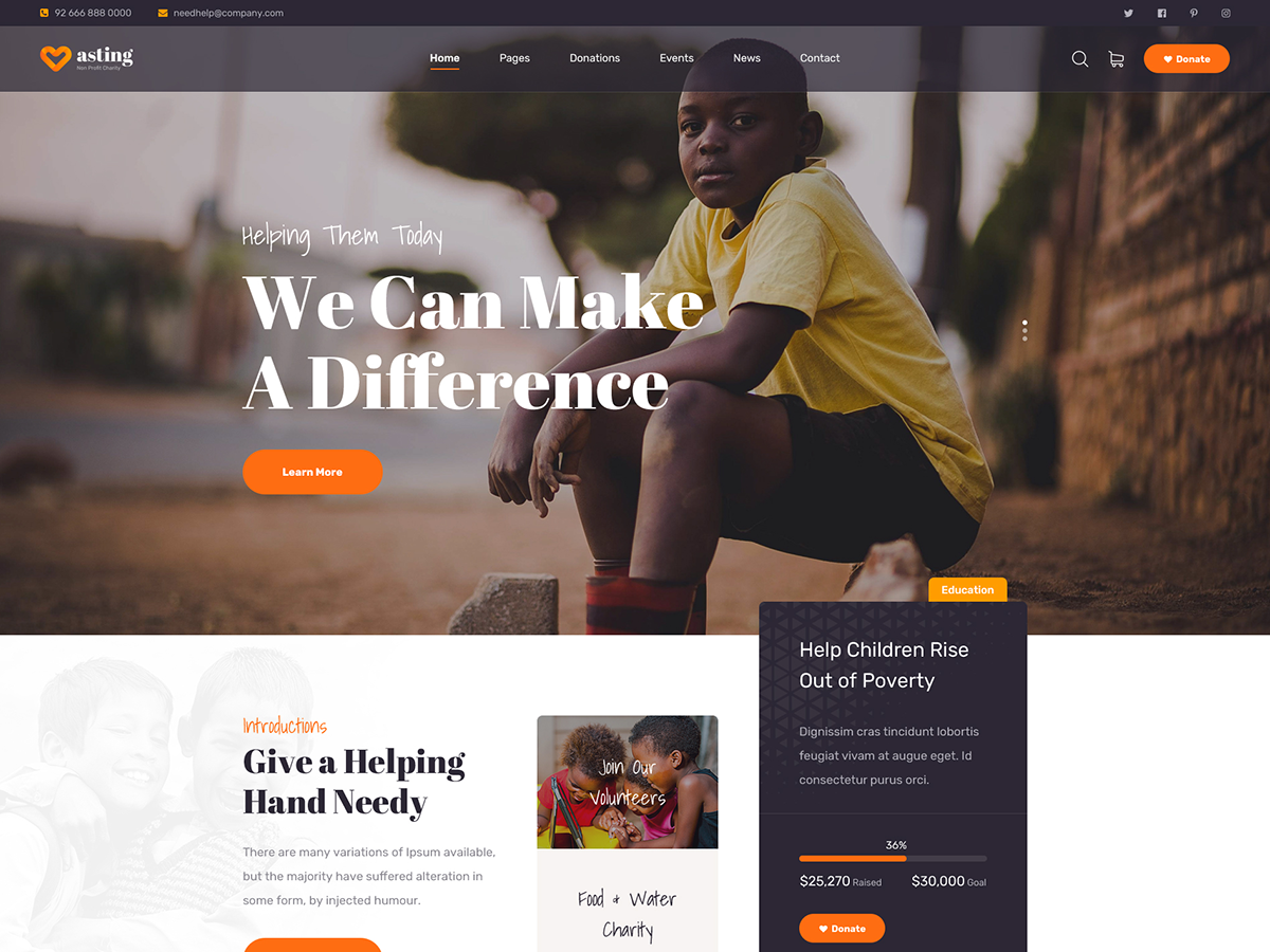 Asting - Charity & Donation WordPress Theme