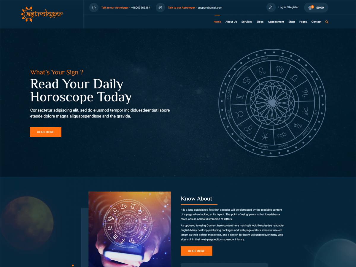 Astrologer - Horoscope & Palmistry WordPress Theme
