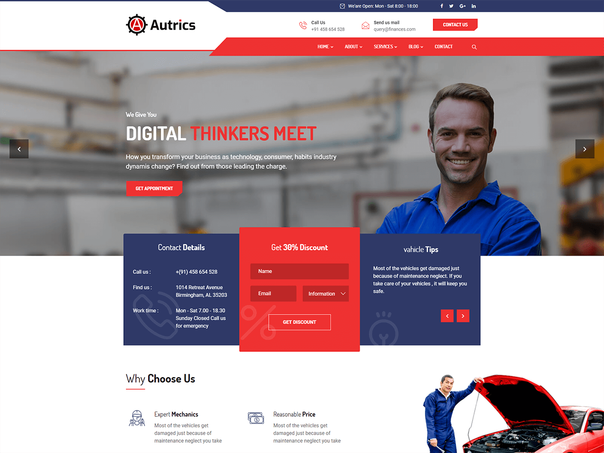Autrics | Car Services and Auto Mechanic WordPress