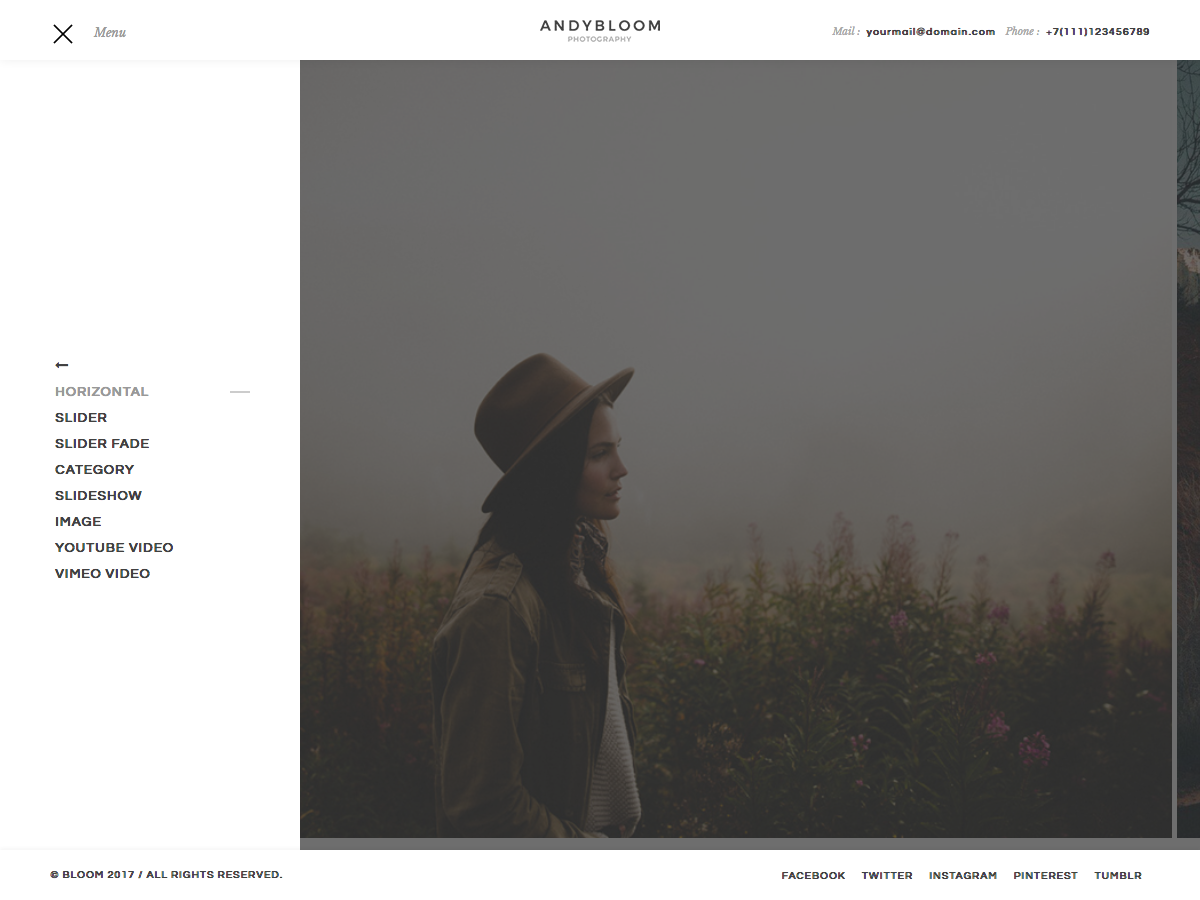 Bloom - Photography / Portfolio WordPress Theme