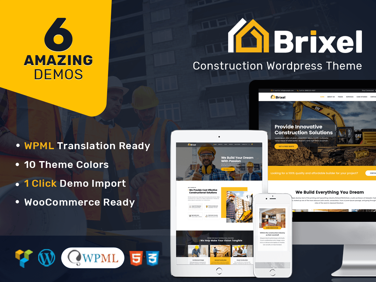 Brixel Building Construction WordPress Theme