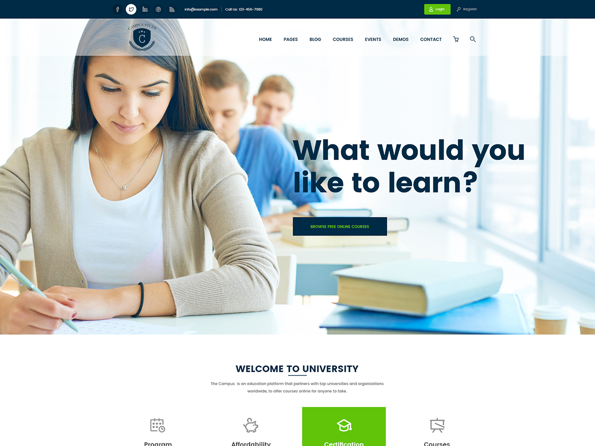 Campress - Education, Courses WordPress Theme