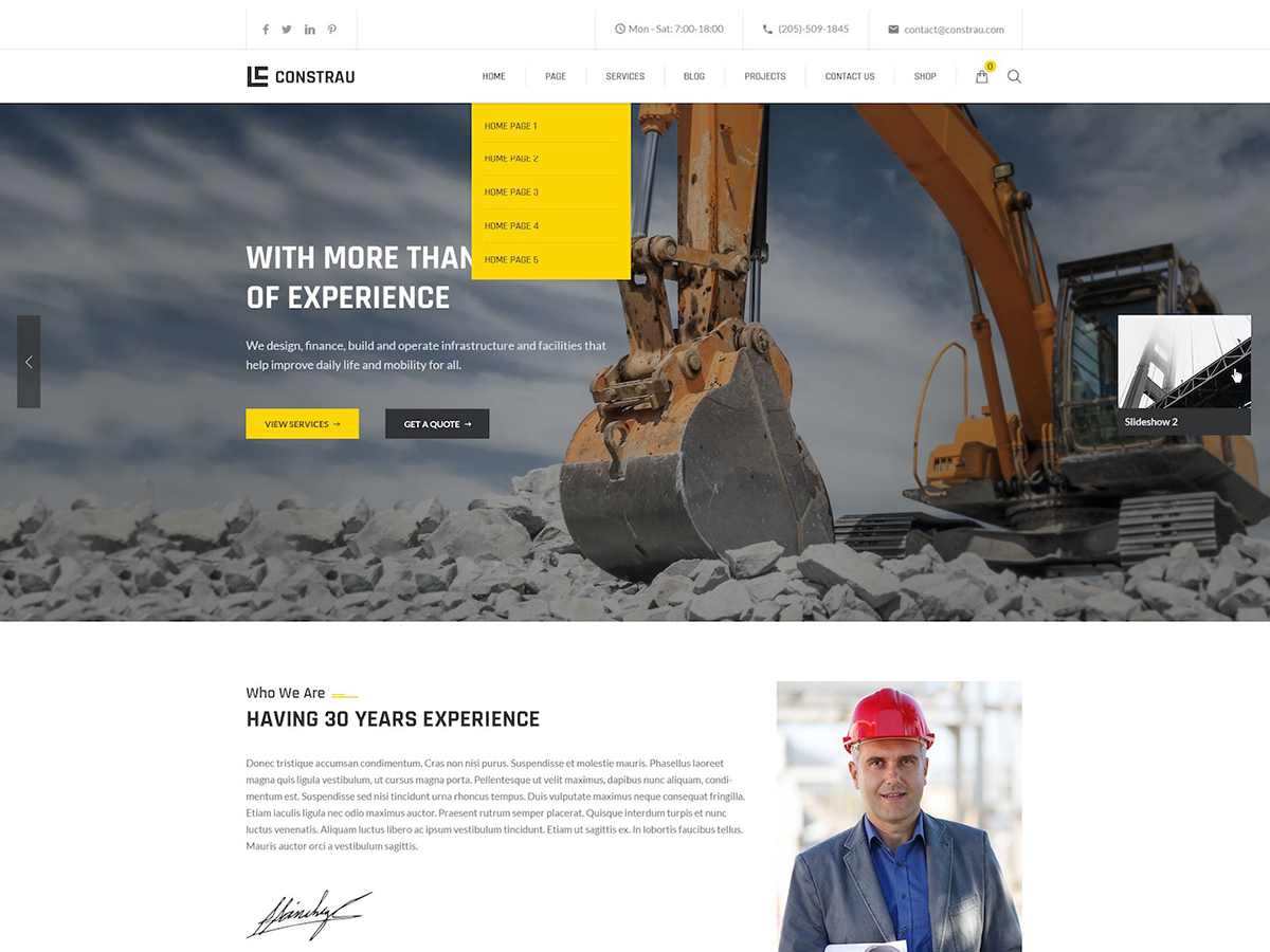 Constrau - Construction Business WordPress Theme