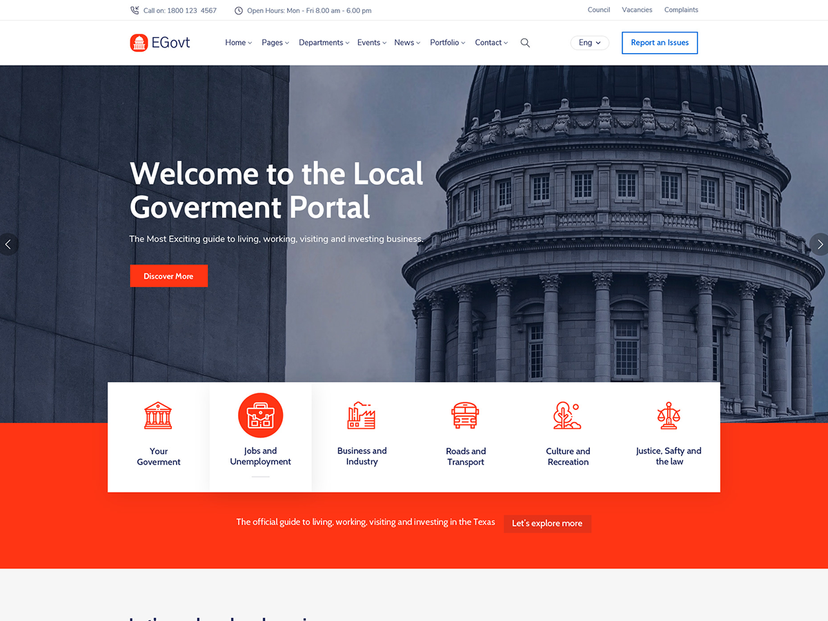 City Government WordPress Theme - Egovt