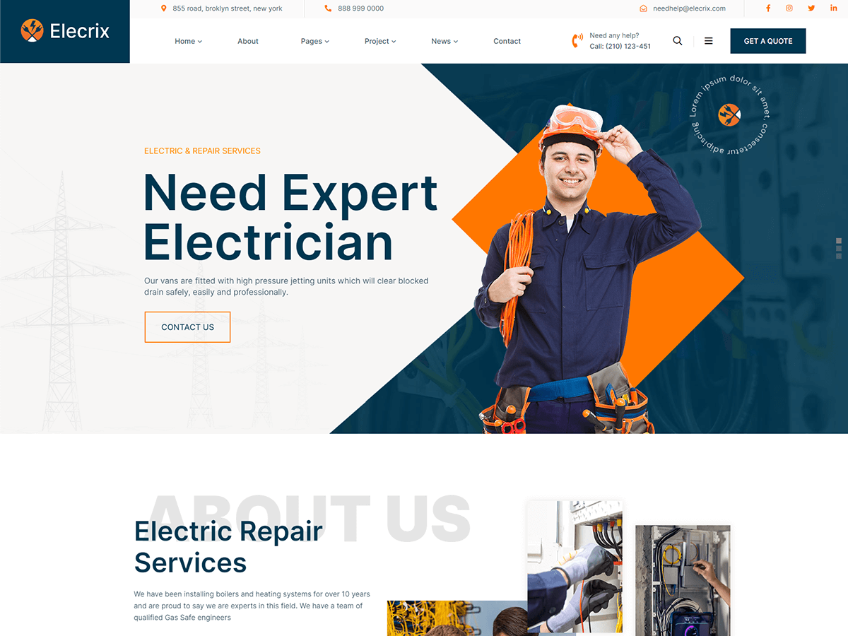Elecrix – Electrical Repair Services WordPress The