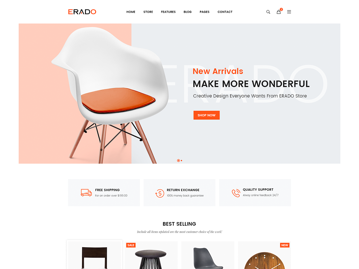 Erado - unique design WordPress theme