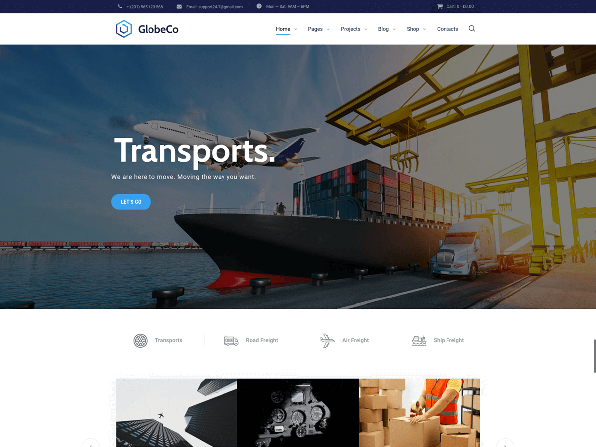 GlobeCo - Transportation & Logistics WordPress The
