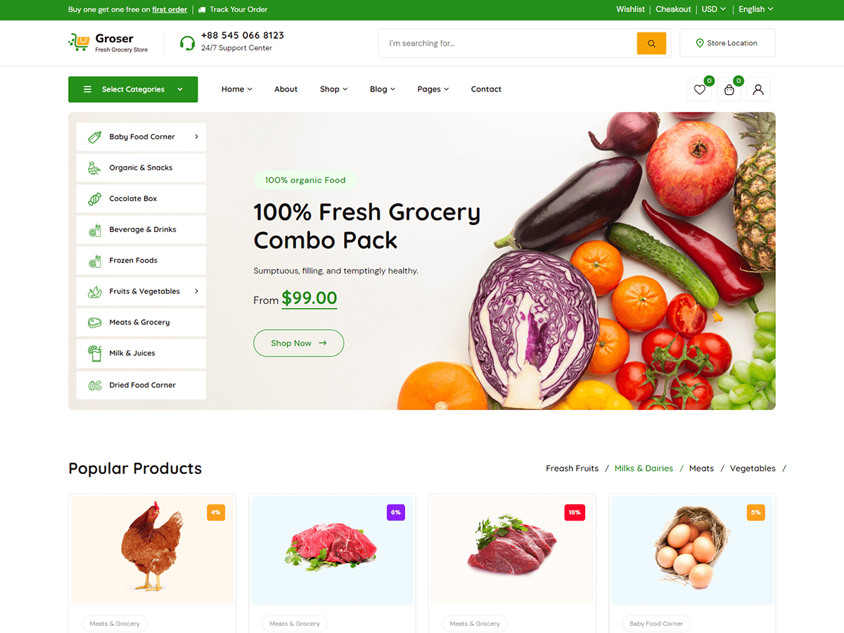 Groser - Grocery Store WooCommerce Theme