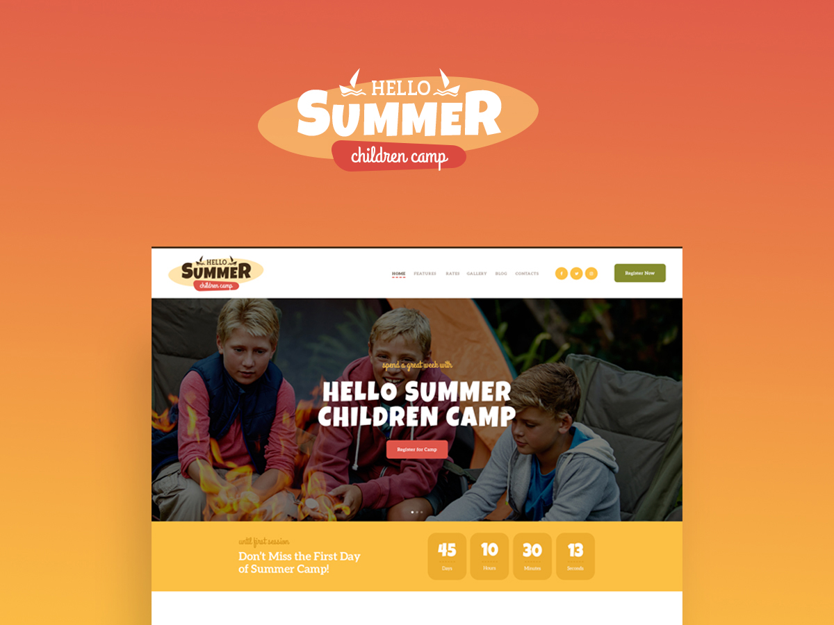 Hello Summer - Children Holiday Camp WordPress Theme