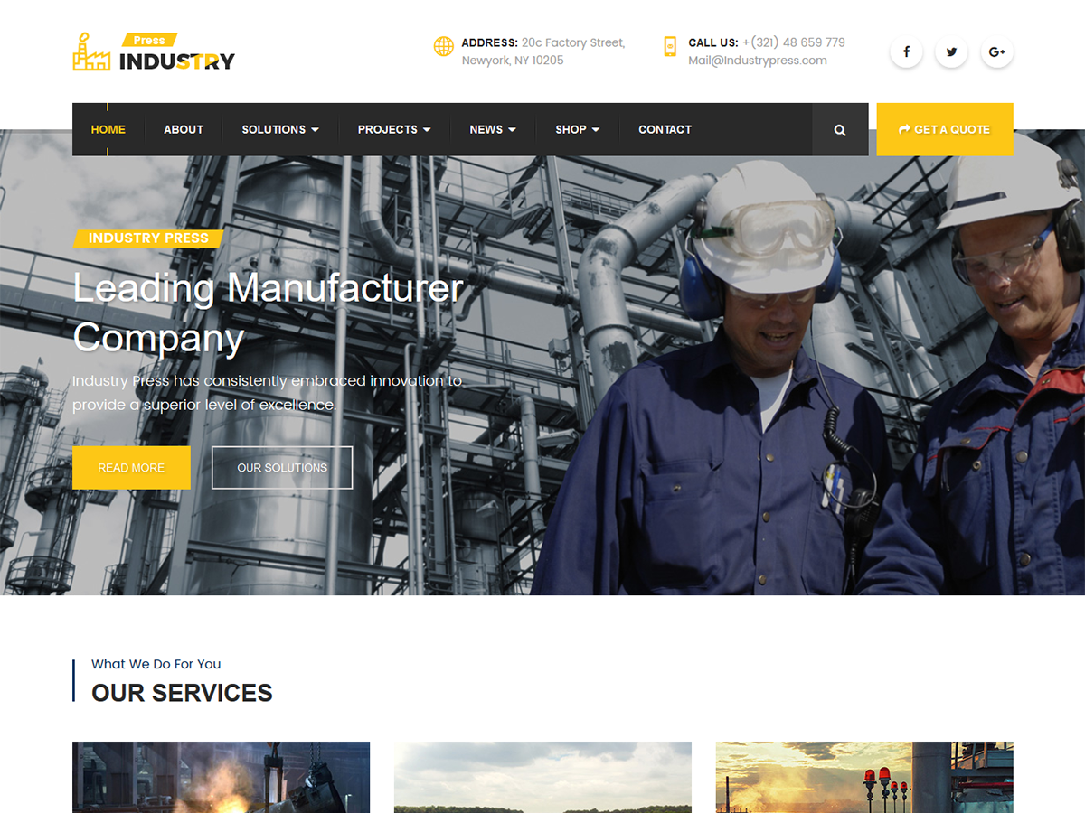 Industry - Factory and Industrial WordPress Theme