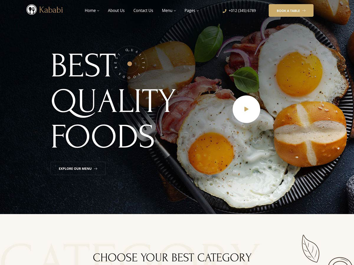 Restaurant WordPress Theme - Kababi