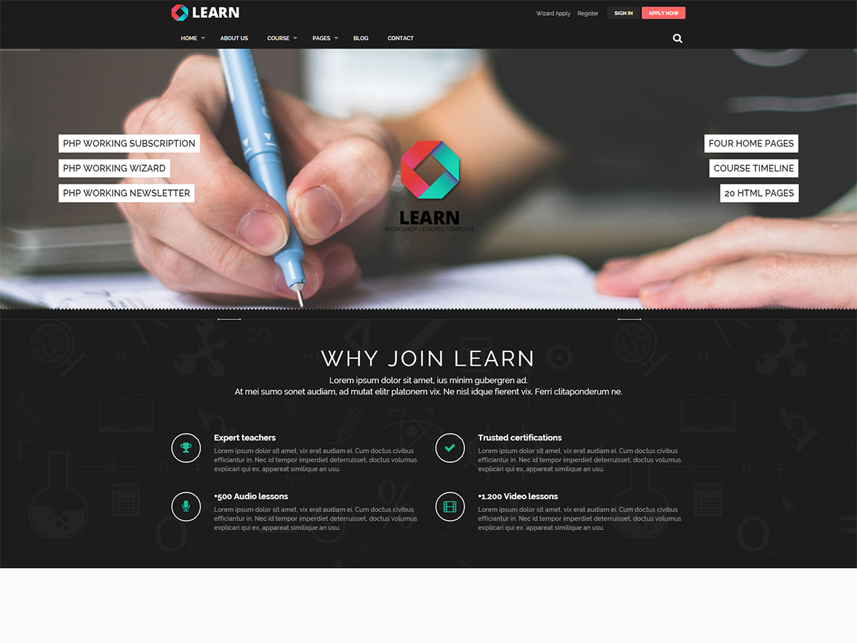 Learn - Education, eLearning WordPress Theme