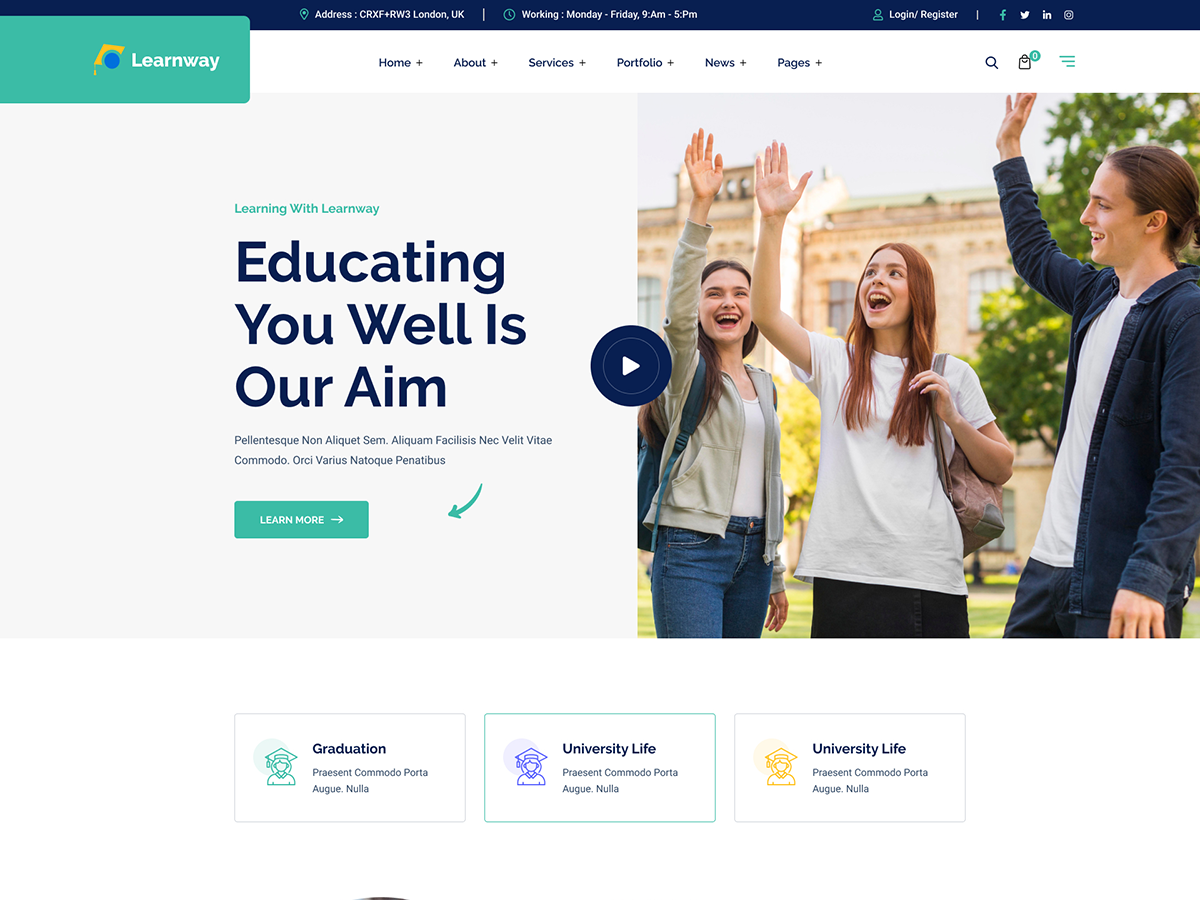 Learnway - Professional LMS Online Education Course WordPress Theme
