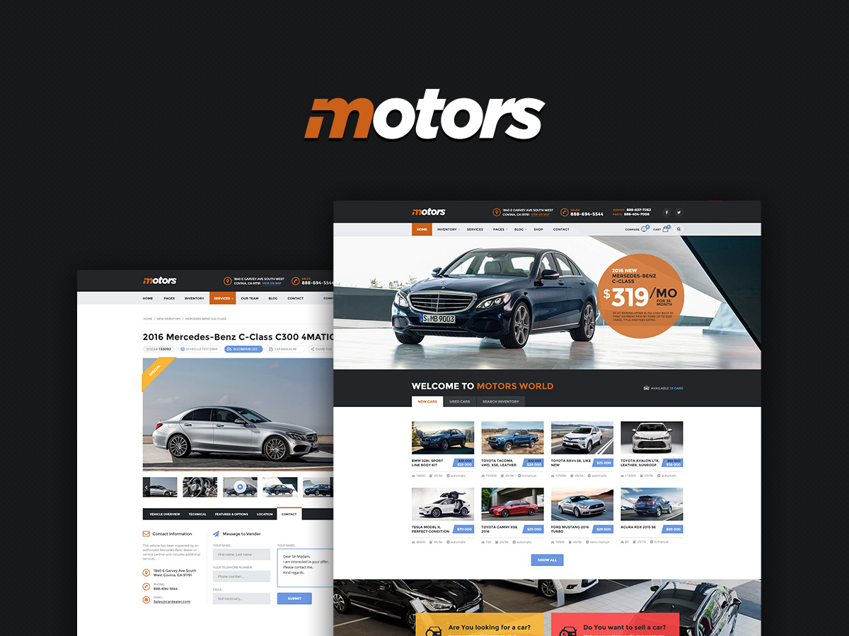 Motors - Car Dealer, Rental & Listing WordPress Theme