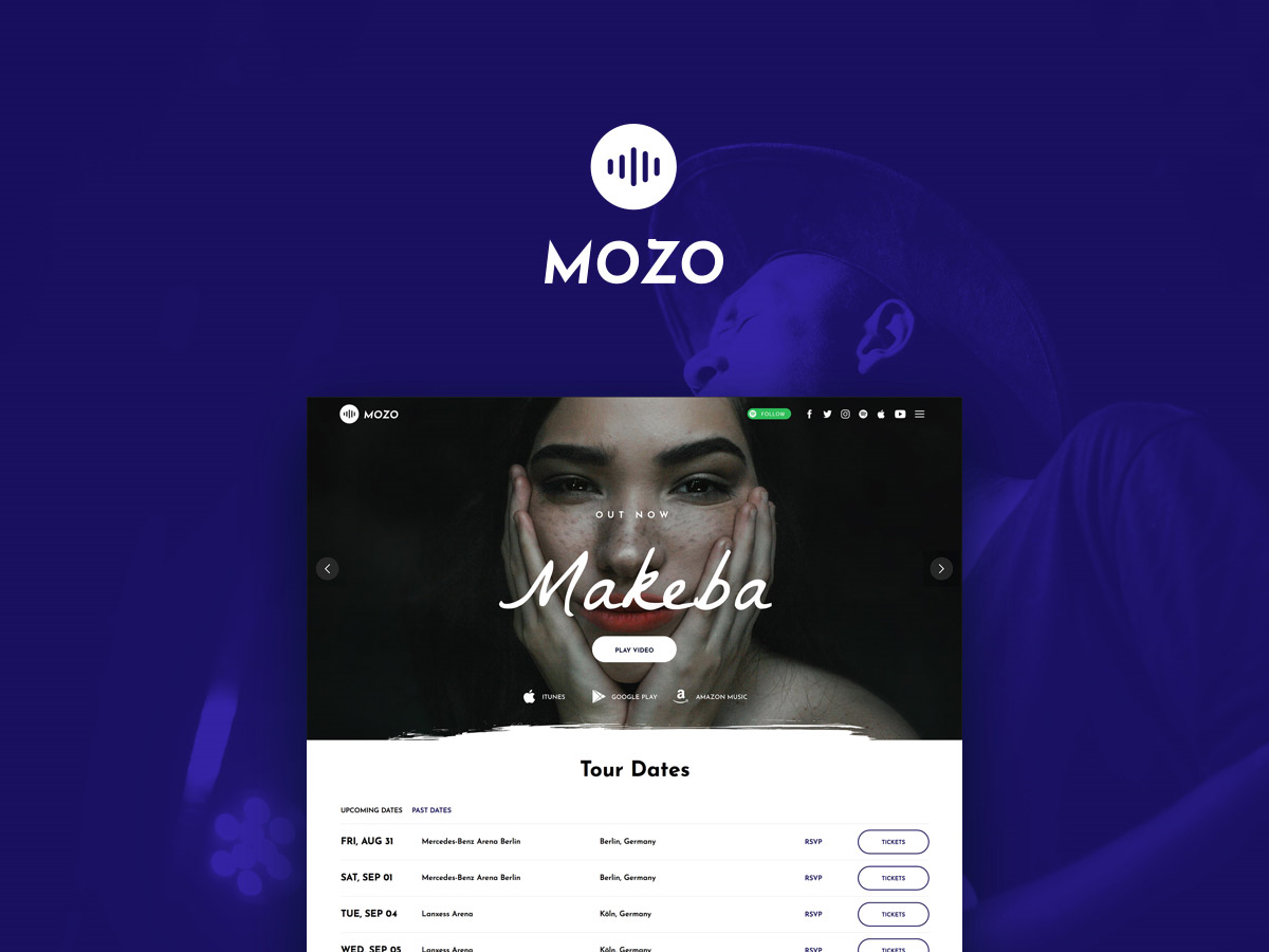 Mozo - Music WordPress Theme