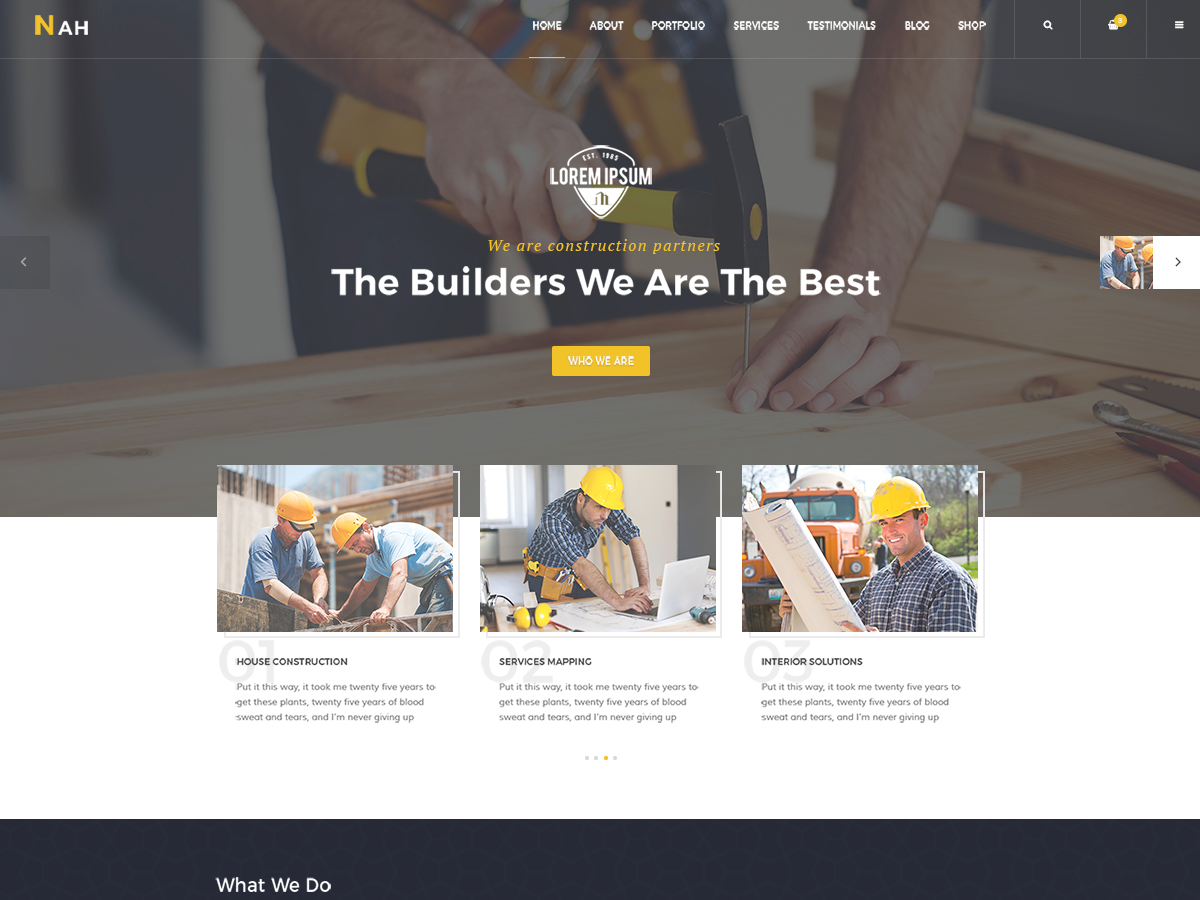 Nah Construction, Building Business WordPress