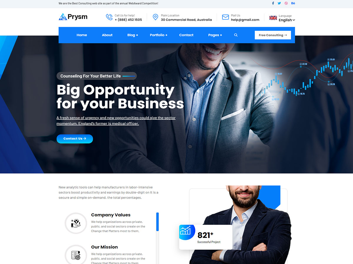 Prysm - Consulting & Business WordPress Theme