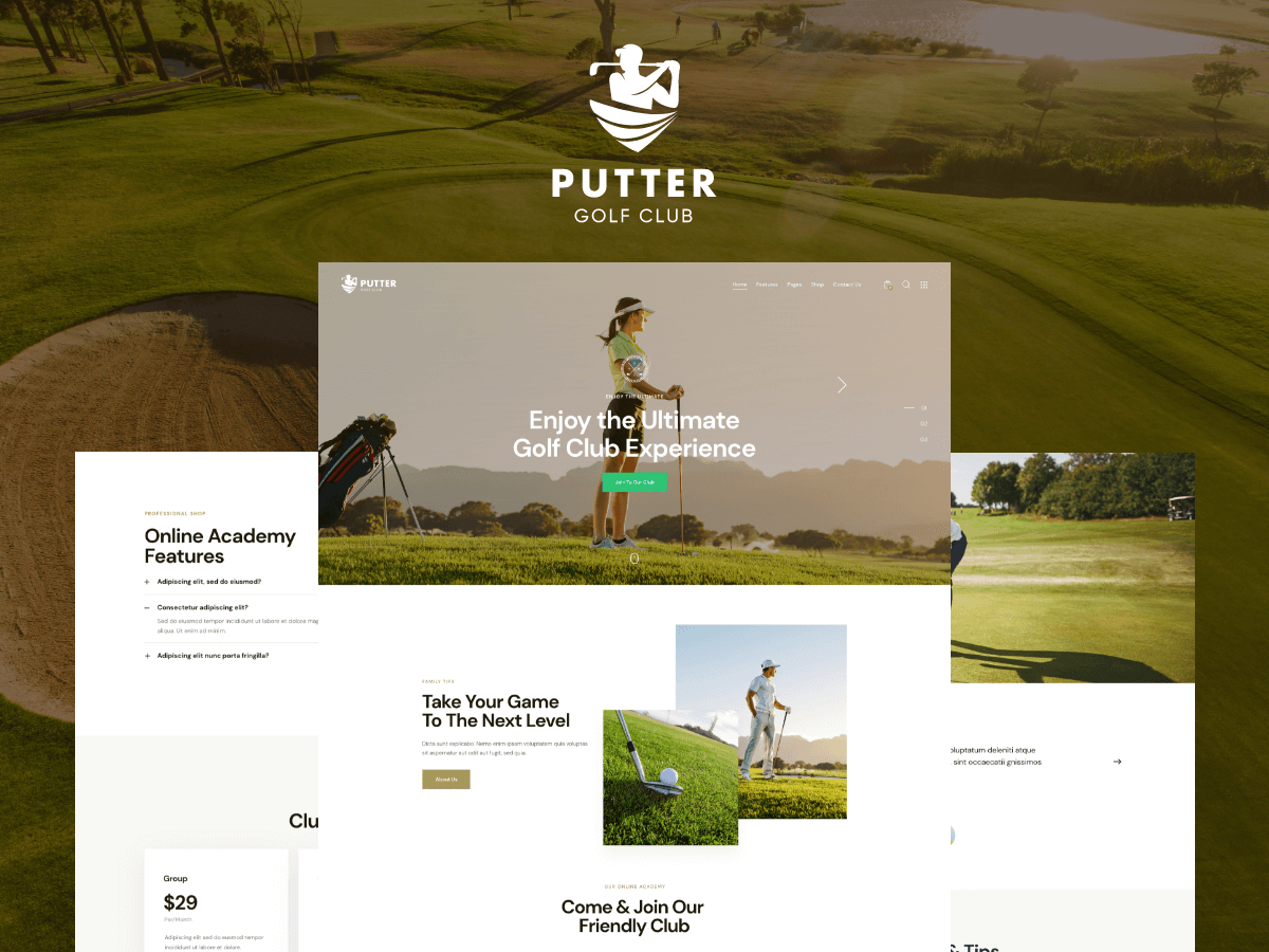 Putter - Golf Course & Playing Ground WordPress Theme