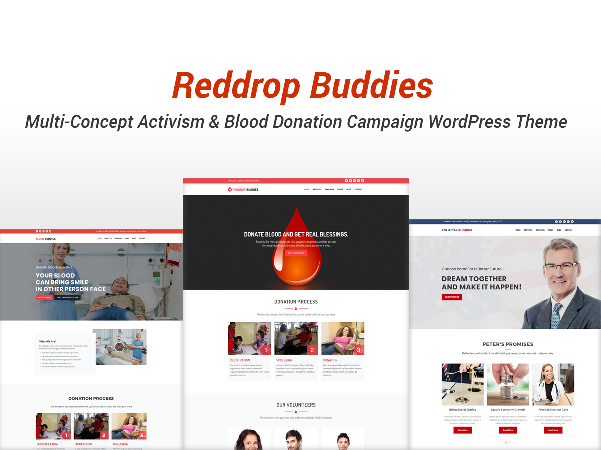 Reddrop Buddies – Multi-Concept Activism WordPress Theme