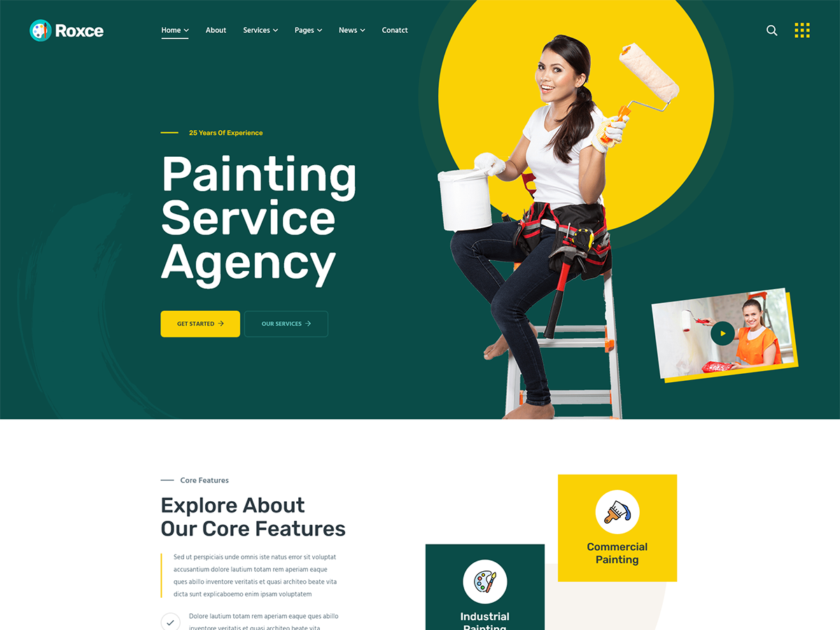 Roxce - Painting Services WordPress Theme