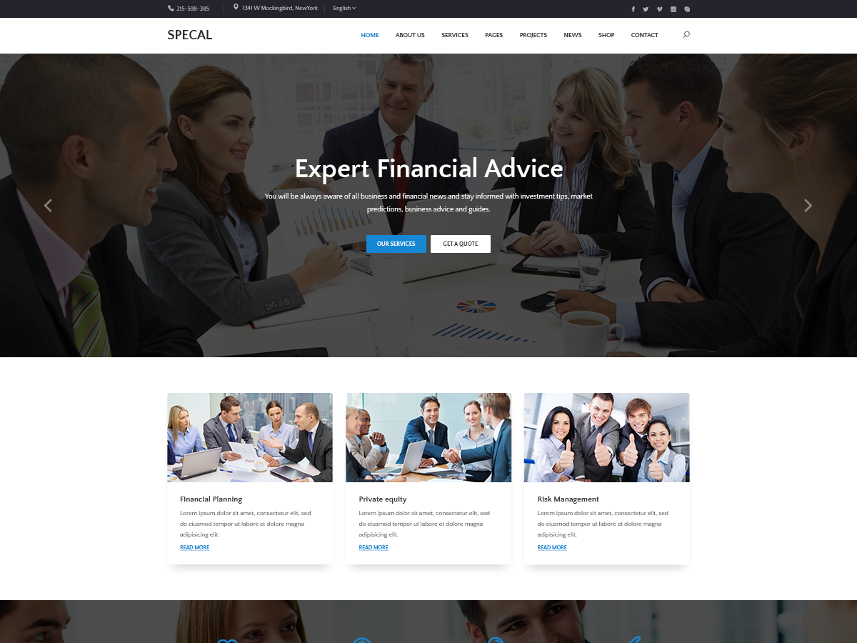Specal - Financial, Consulting WordPress Theme