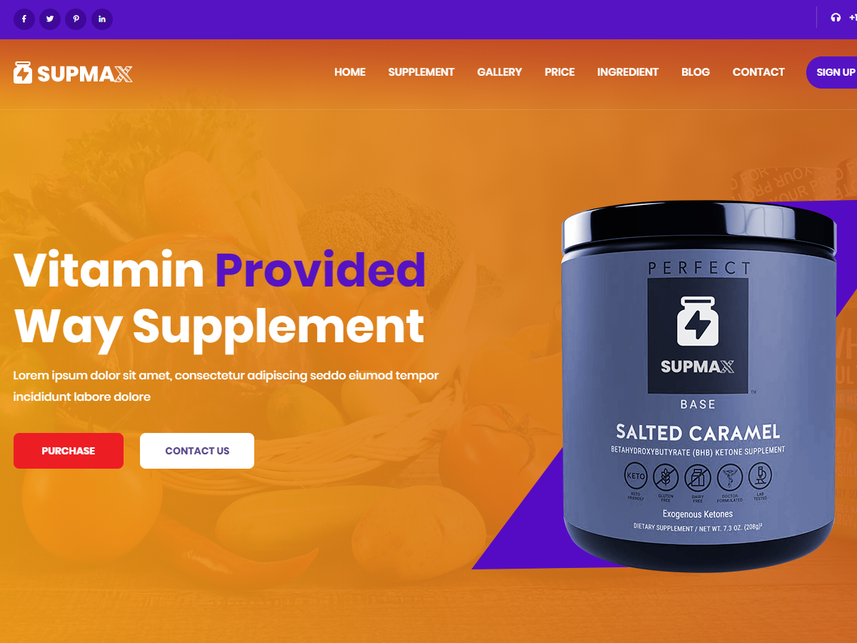 Supmax - Health & Supplement Elementor WordPress