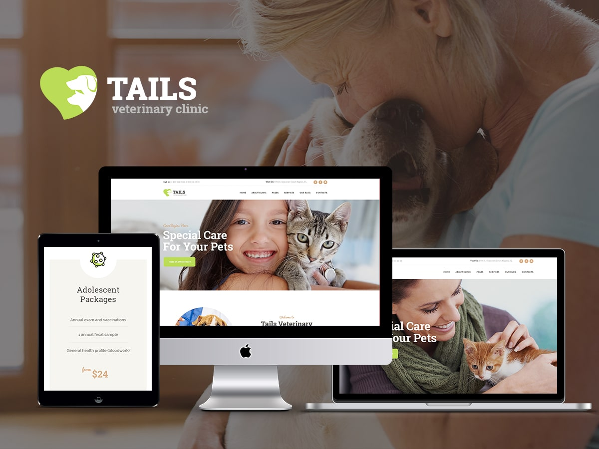 Tails | Veterinary Clinic, Pet Care & Animal WP