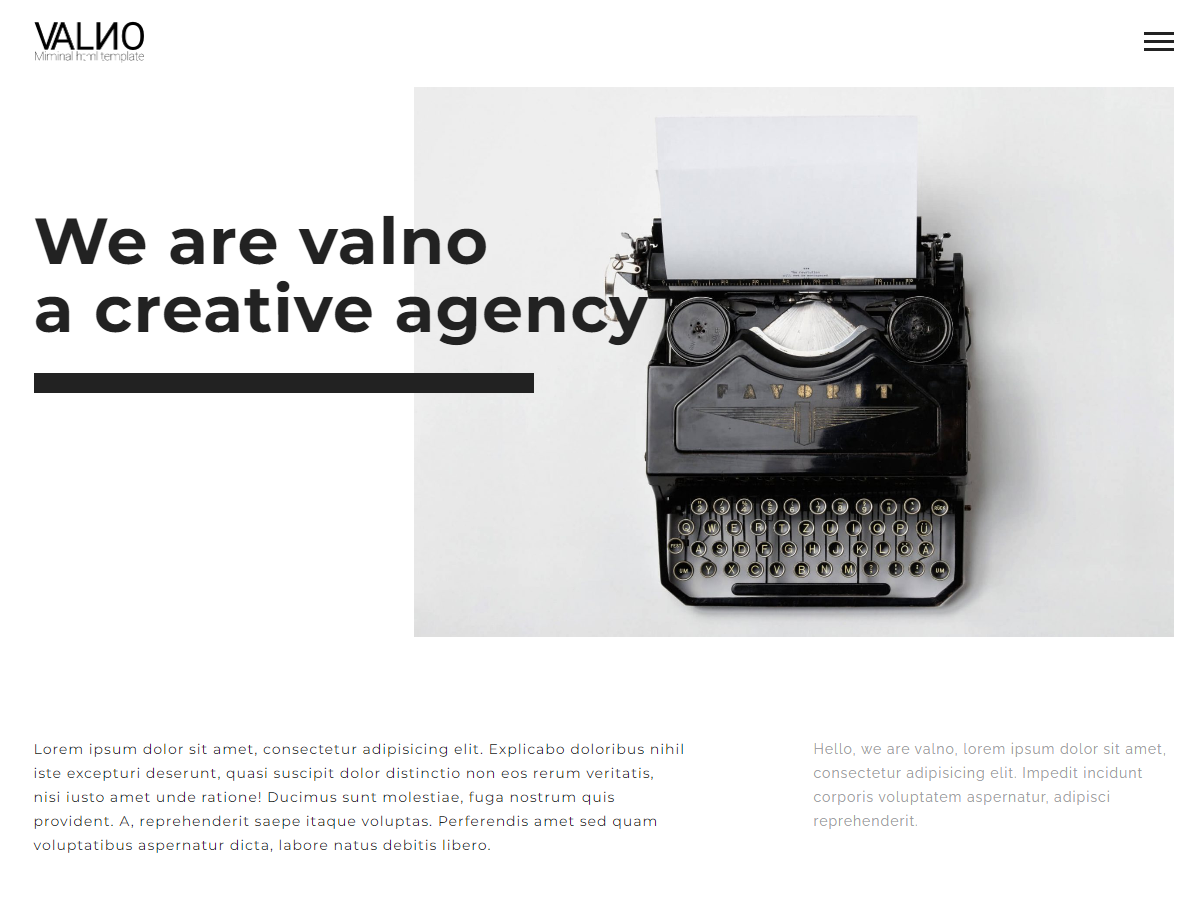 Valno - Minimal Creative Portfolio WordPress Theme