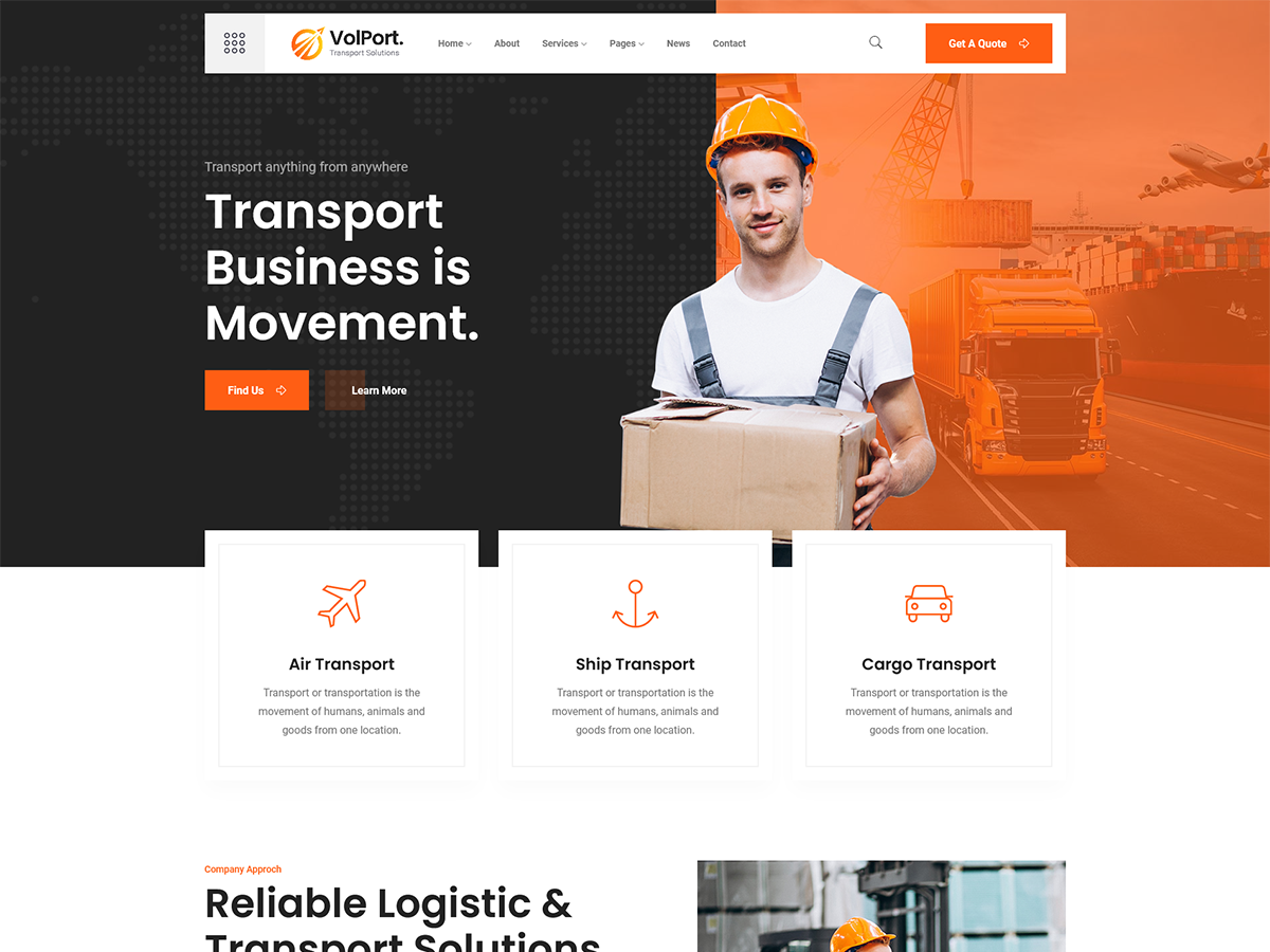 Volport - Logistics & Transport WordPress Theme