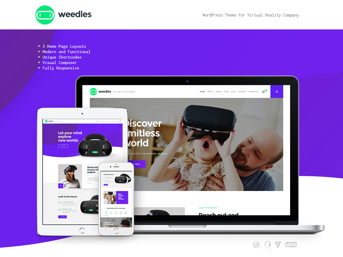Weedles | Virtual Reality Landing Page & Store WP