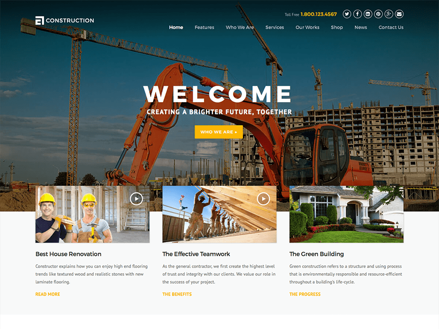 Construction - Construction and Building Business WordPress Theme