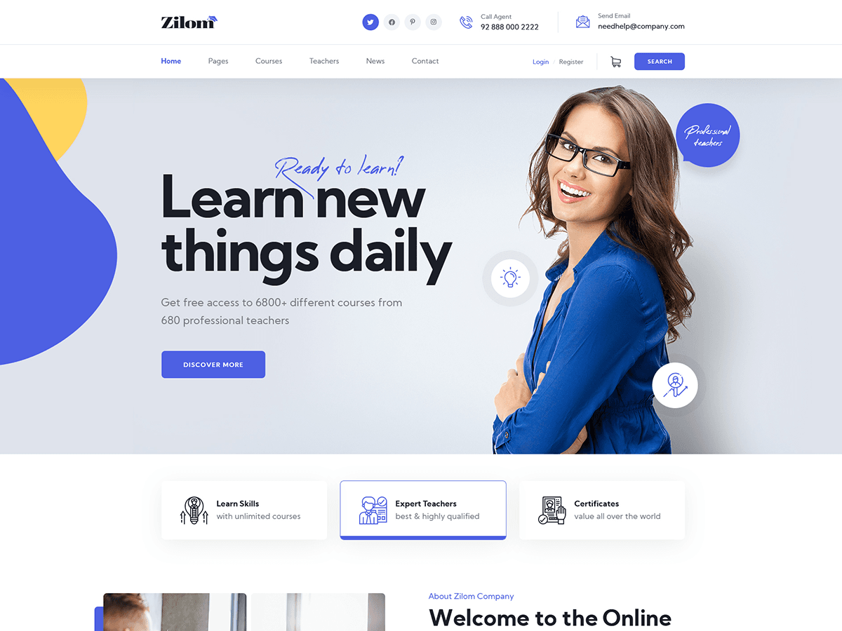 Zilom - Online Education Learning WordPress Theme