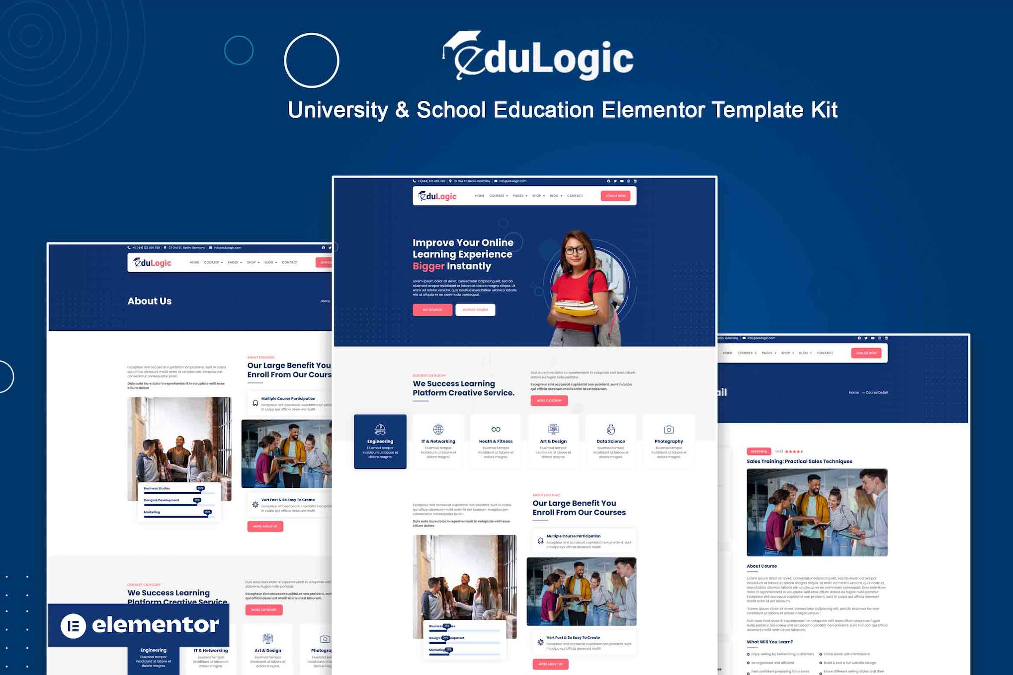 Edulogic - University & School Education Elementor Template Kit