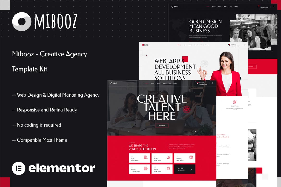 Mibooz - Creative Agency Elementor Template Kit
