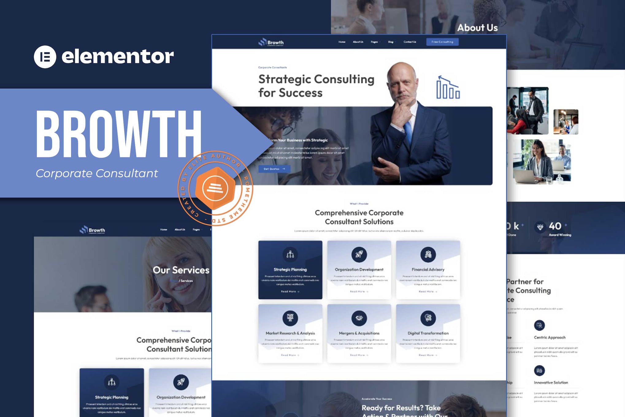 Browth - Corporate Consultant Elementor Template Kit