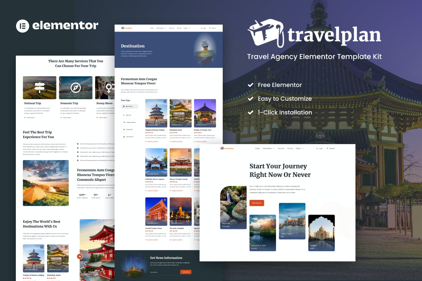 Travelplan -  Tour & Travel Agency Elementor Template Kits