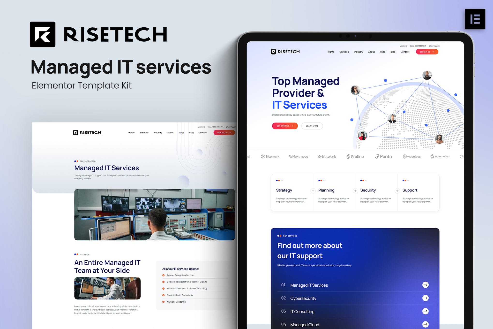 Risetech - Managed IT Services Elementor Template Kit