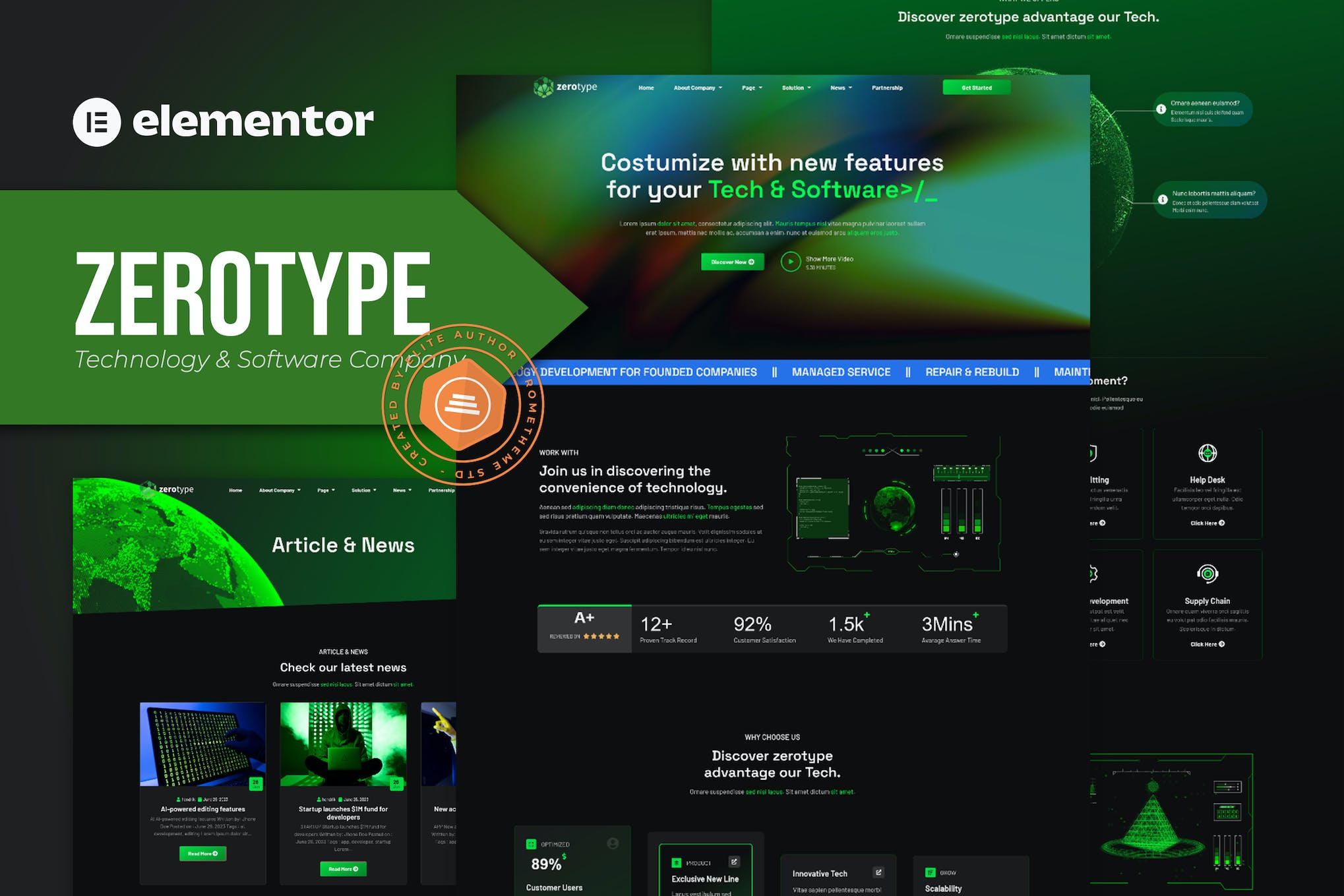 Zerotype - Technology & Software Company Elementor Template Kit