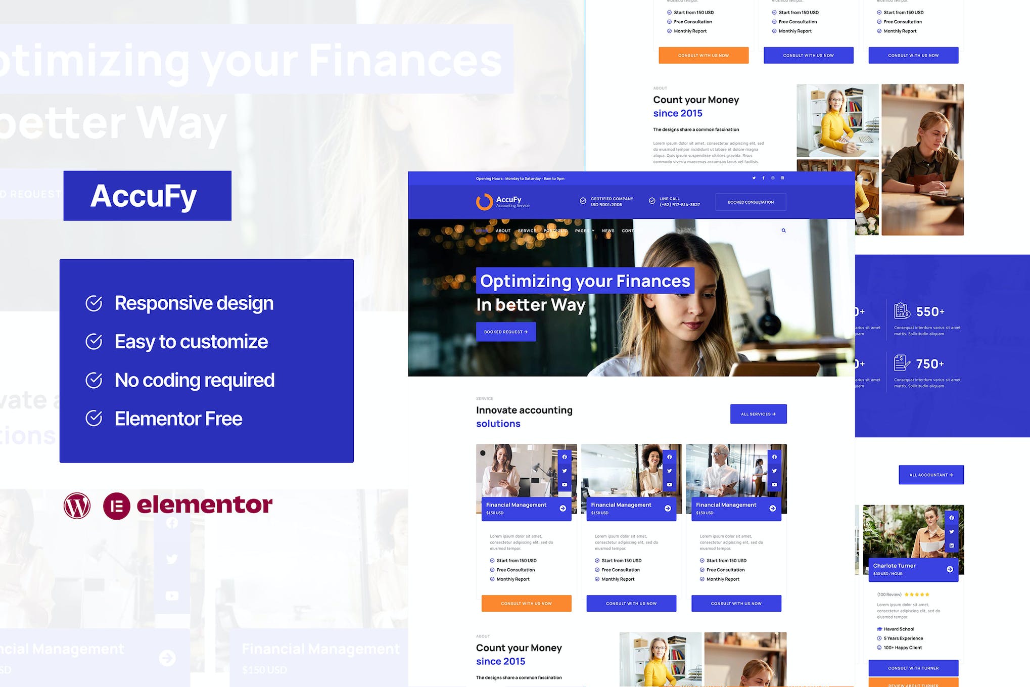 Accufy - Accounting Consultant Service Elementor Template Kit